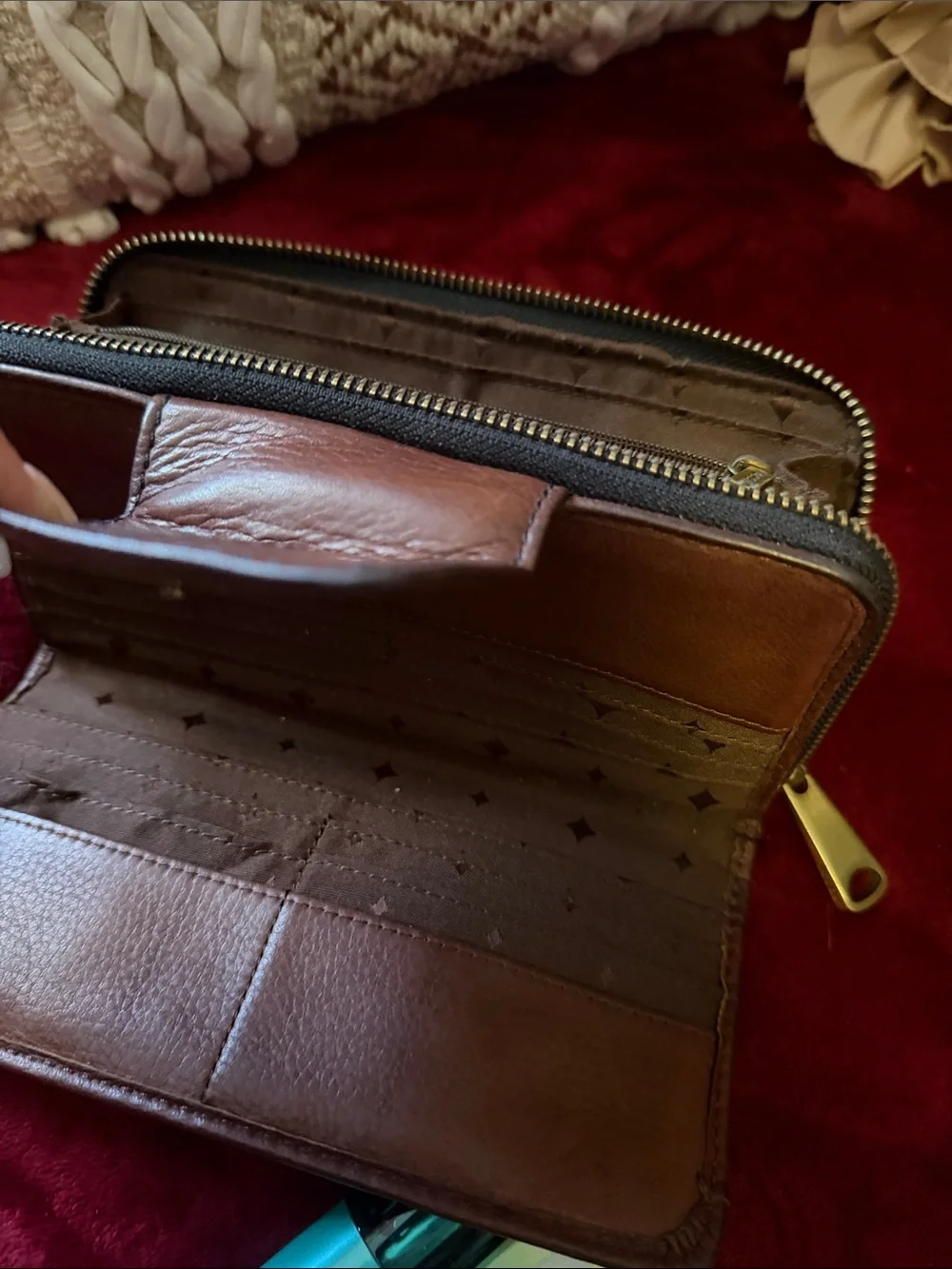 Fossil Explorer Brown Leather Clutch Wallet Vintage Leather